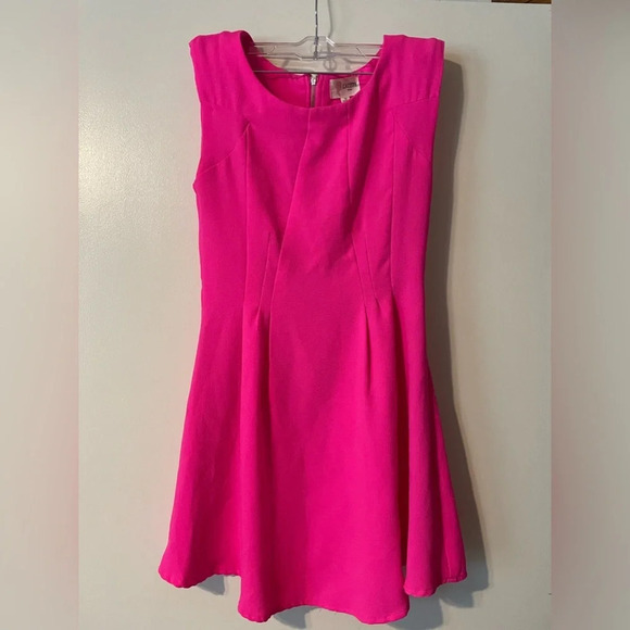 L’Atiste Hot Pink Sleeveless Fit and Flare Mini Dress Size Medium - Picture 1 of 12